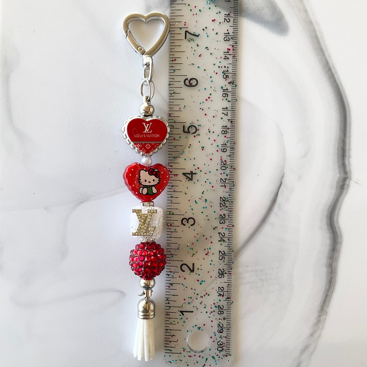Cute Kitty Designer Inspired Heart Clasp Keychain