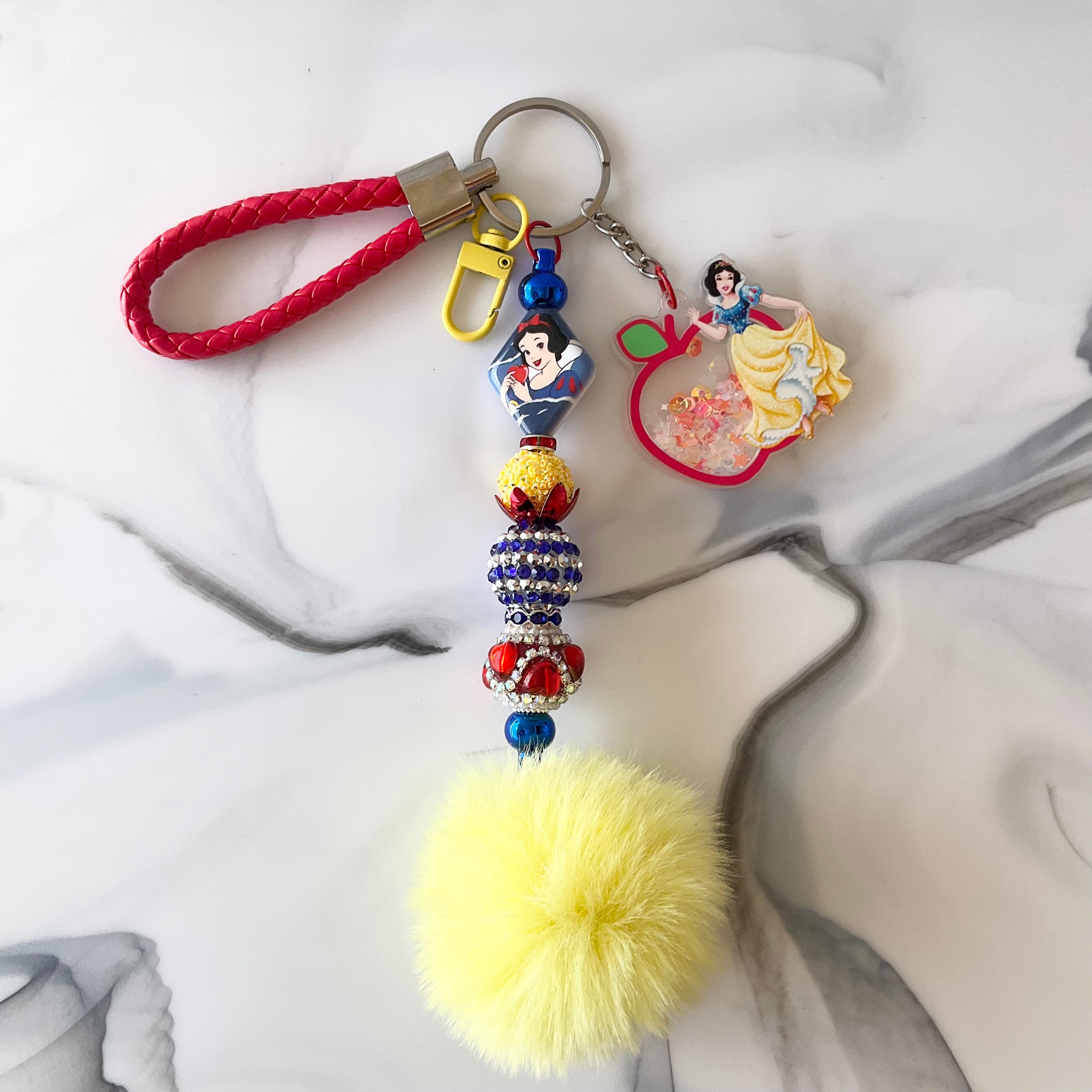 Apple Princess Red, Blue, Yellow Keychain Wristlet