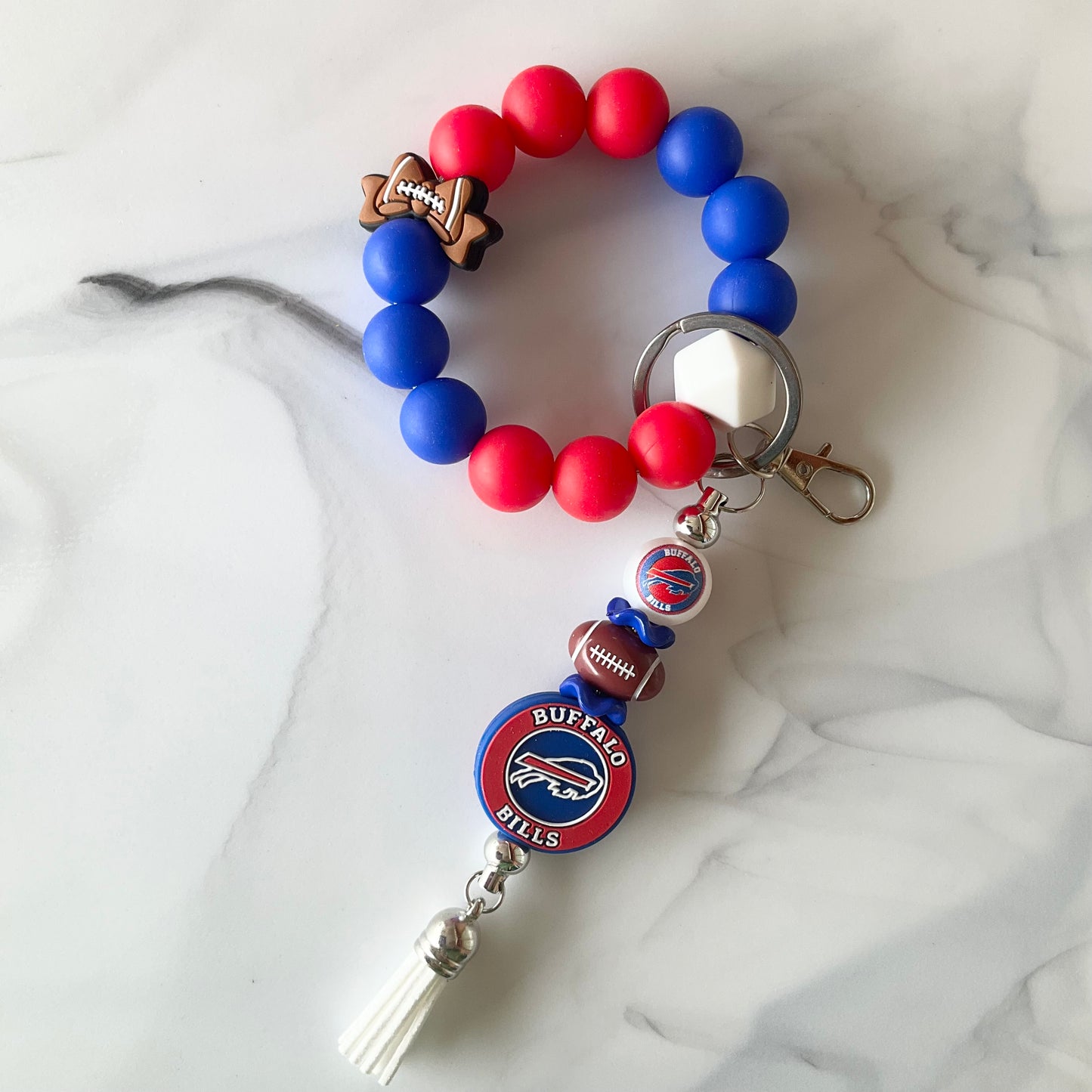 Football Teams Silicone Wristlet Keychain Set Small