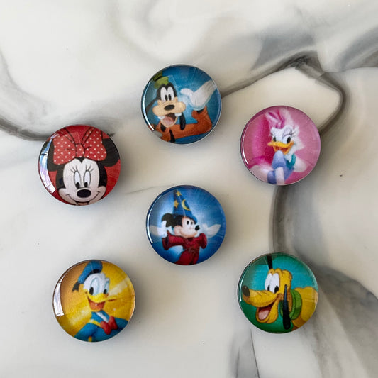 OG Boy Mouse Friends 6 Piece Glass Cabochon Magnet Set 1.18"
