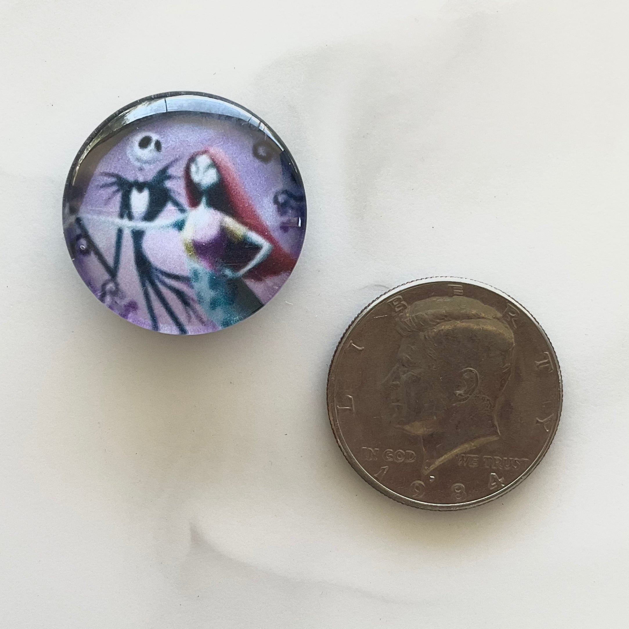 Nightmare Before Christmas 4 Piece Glass Cabochon Magnet Set 1.18"