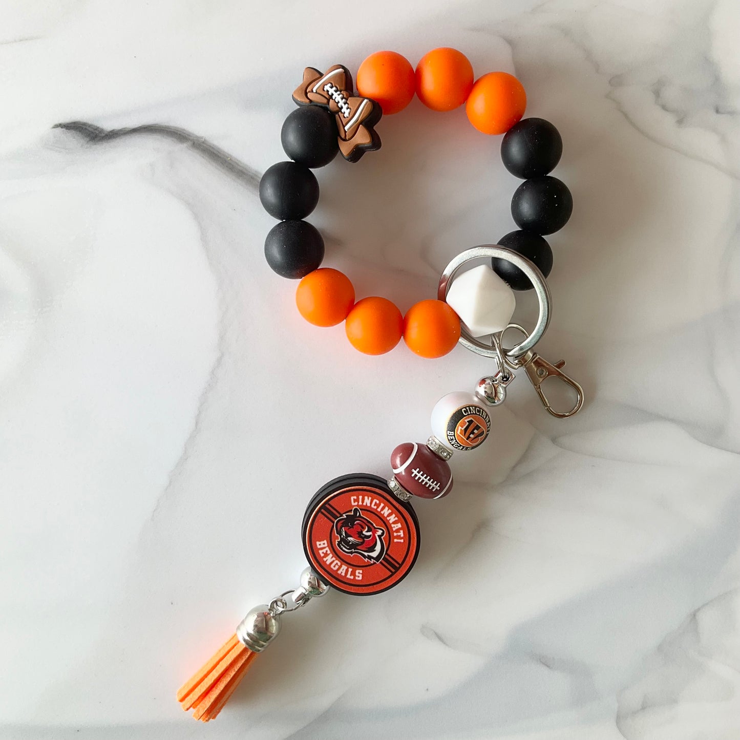 Football Teams Silicone Wristlet Keychain Set Small