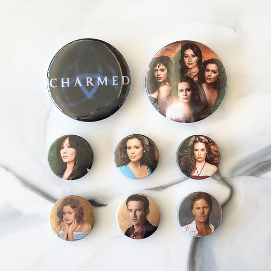 Charmed 8 Piece Button Magnet Set 2.25" and 1.25"