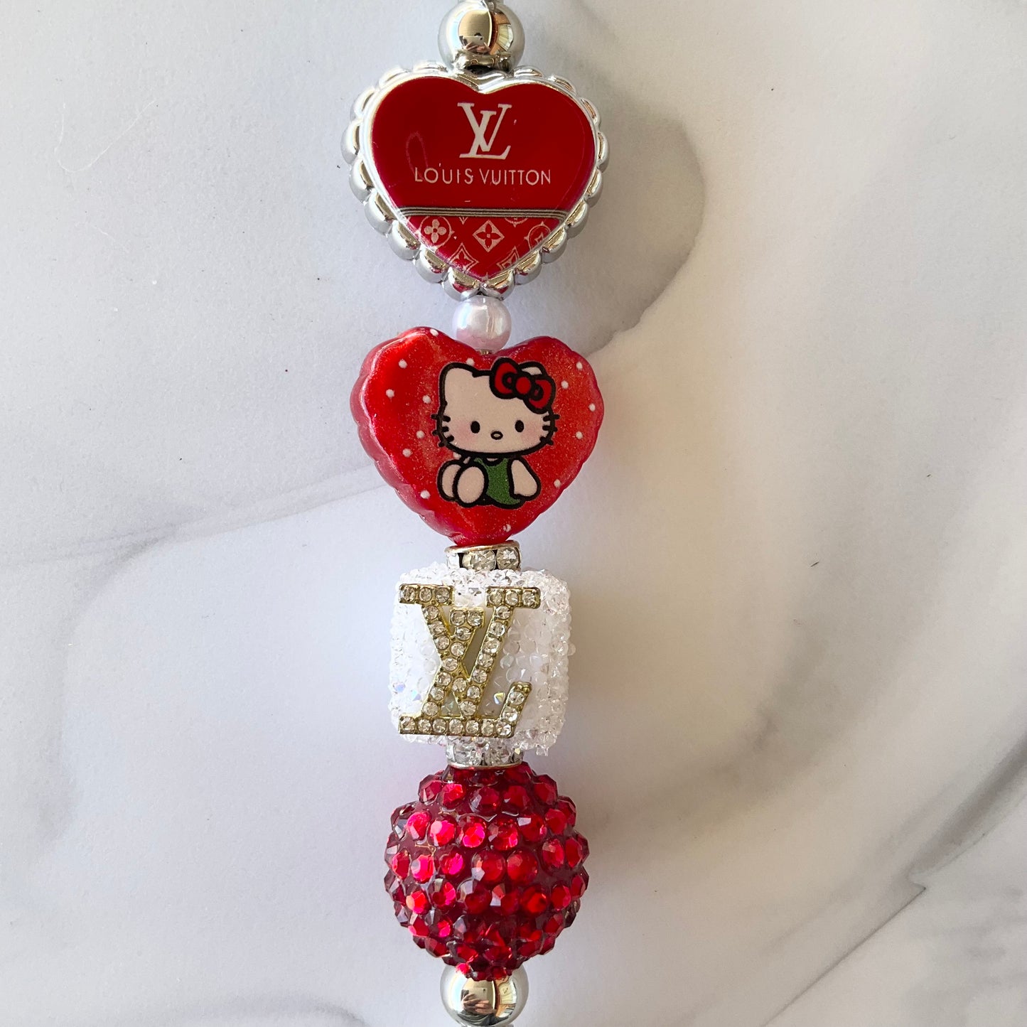 Cute Kitty Designer Inspired Heart Clasp Keychain