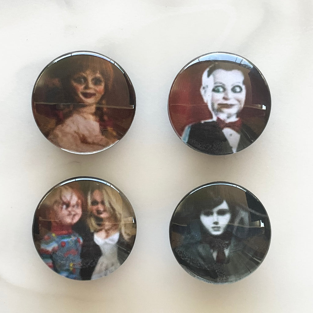 Horror Dolls 4 Piece Glass Cabochon Magnet Set 1.18"