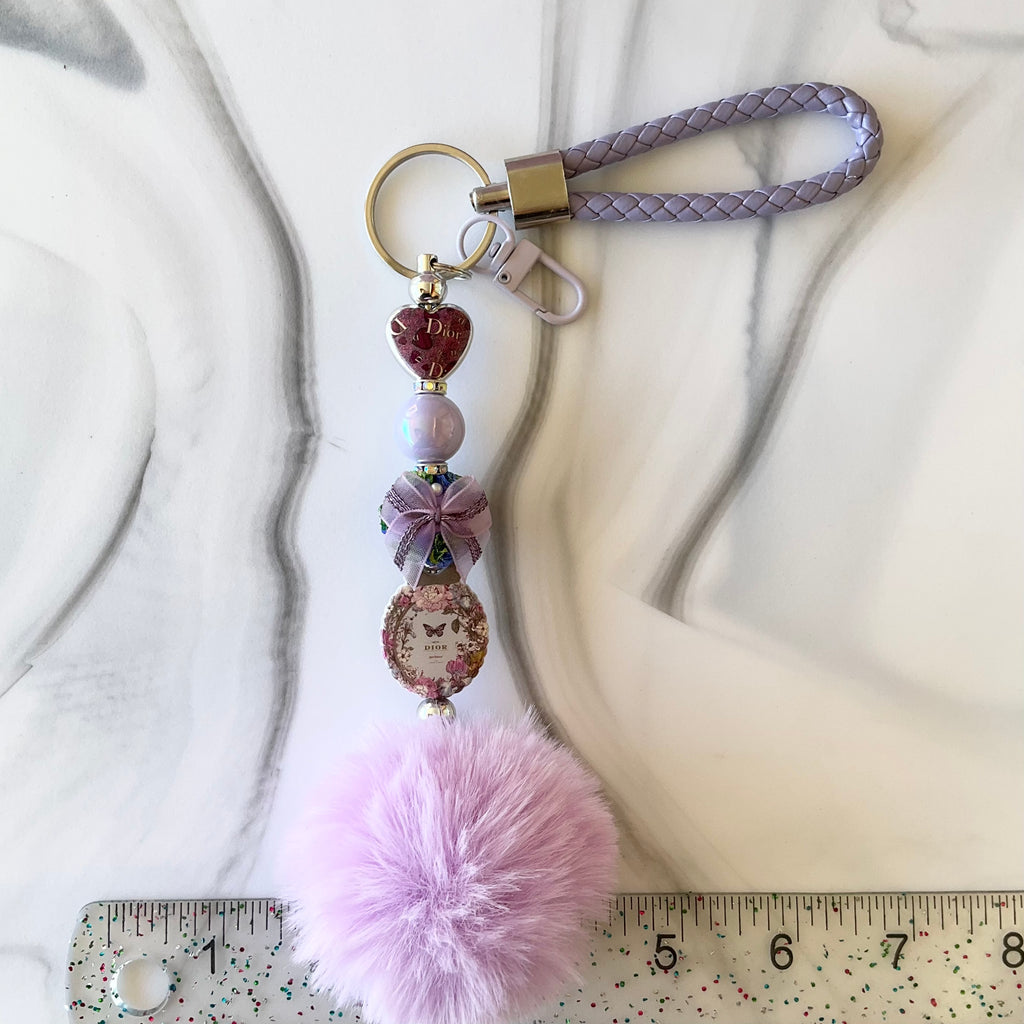 Didi Purple Faux Leather Wristlet Keychain