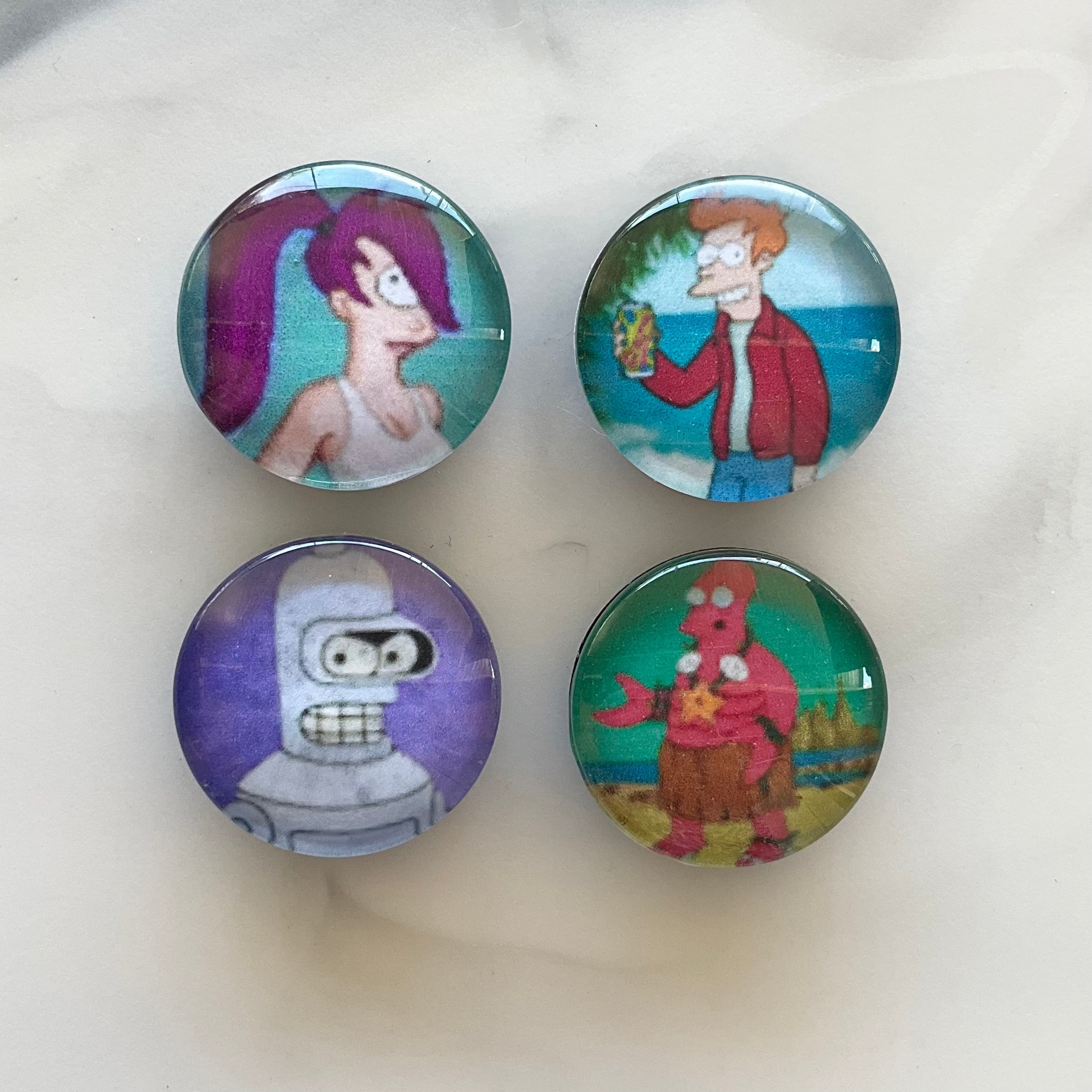 Futurama 4 Piece Glass Cabochon Magnet Set 1.18"