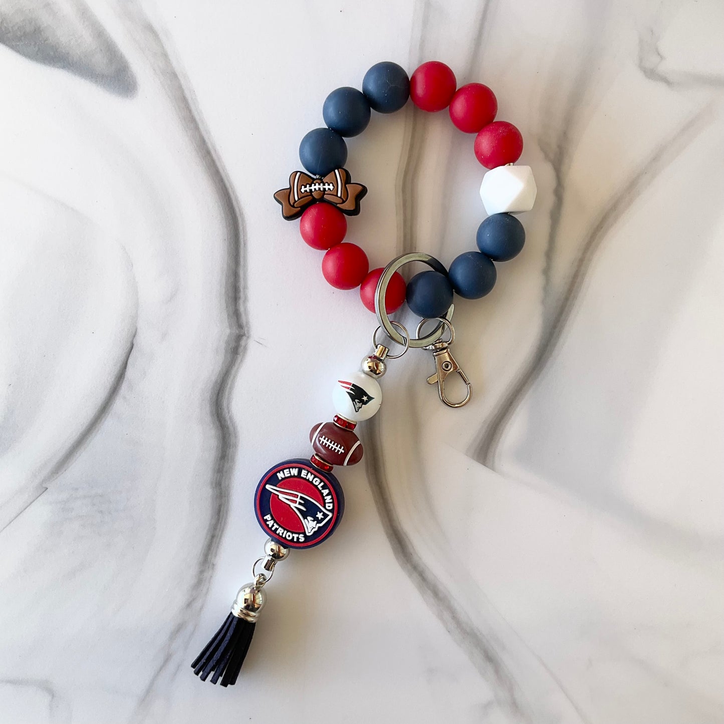 Football Teams Silicone Wristlet Keychain Set Small