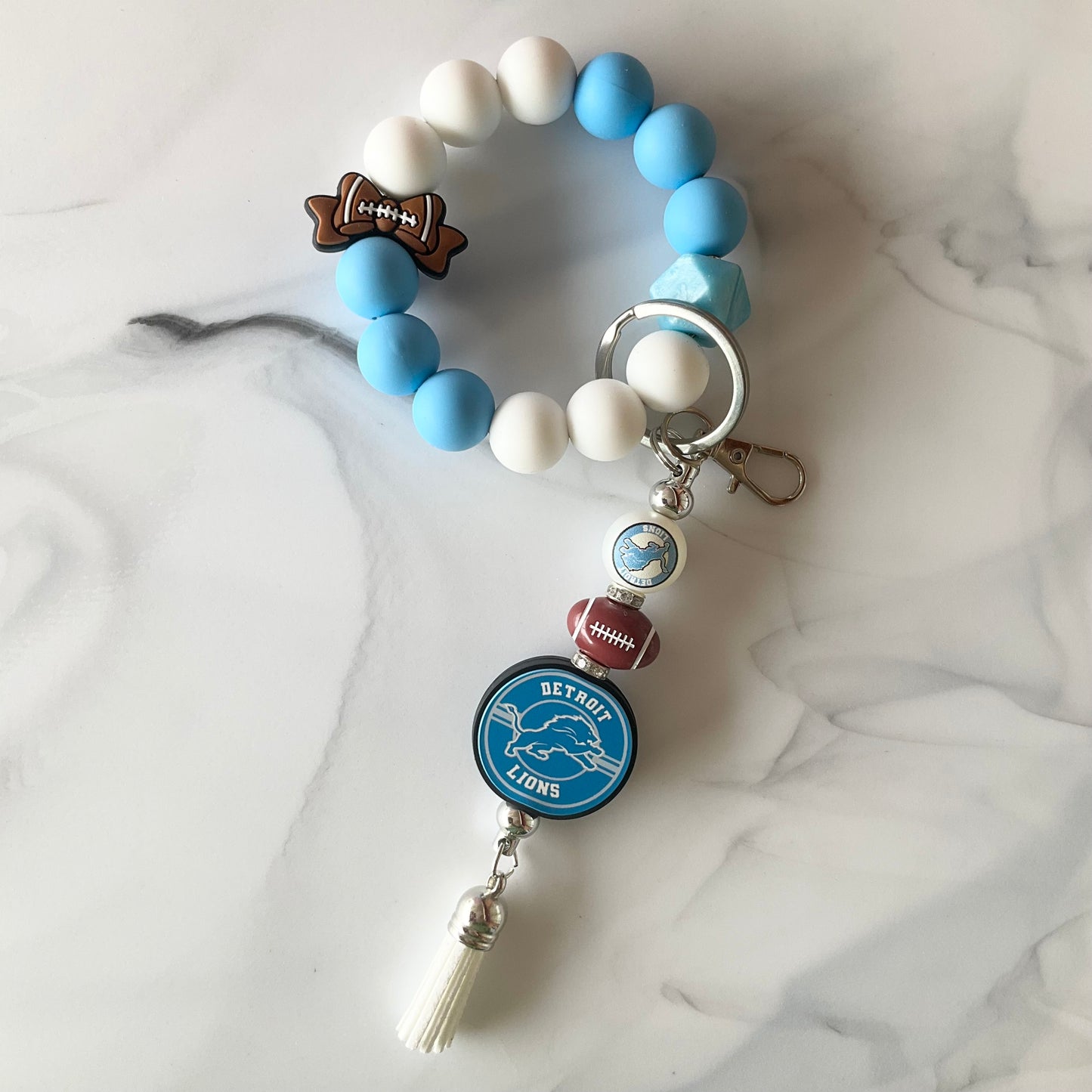 Football Teams Silicone Wristlet Keychain Set Small