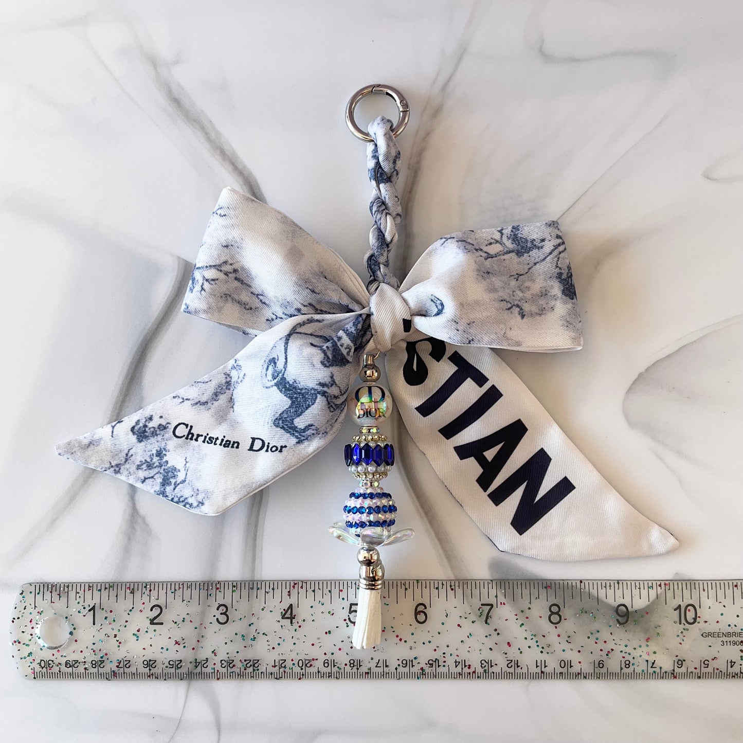 Didi Dark Blue & White Bow Bag Charm