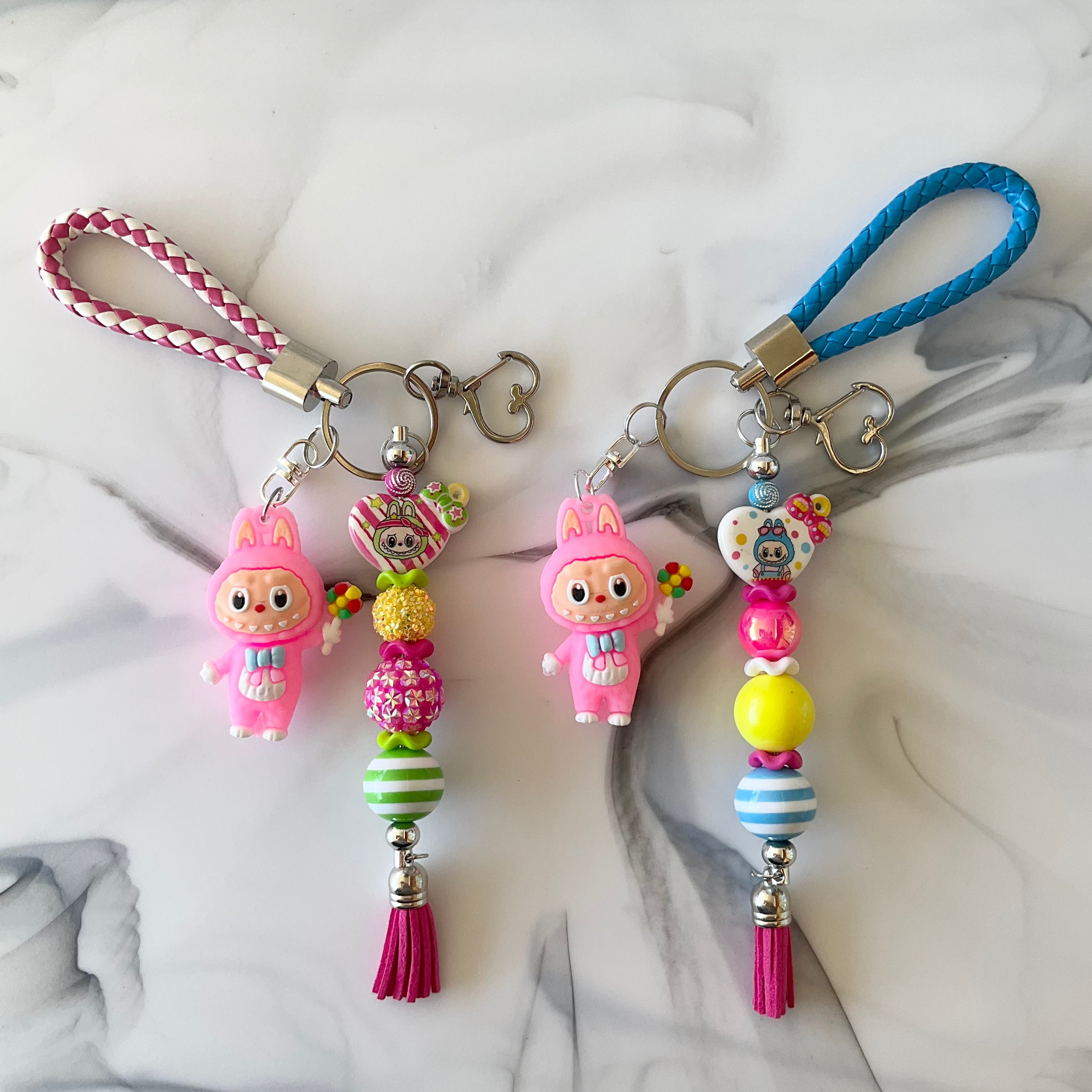 Bubu Monster Faux Leather Wristlet Keychain