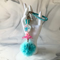 Tif Pink & Aqua Keychain Wristlet