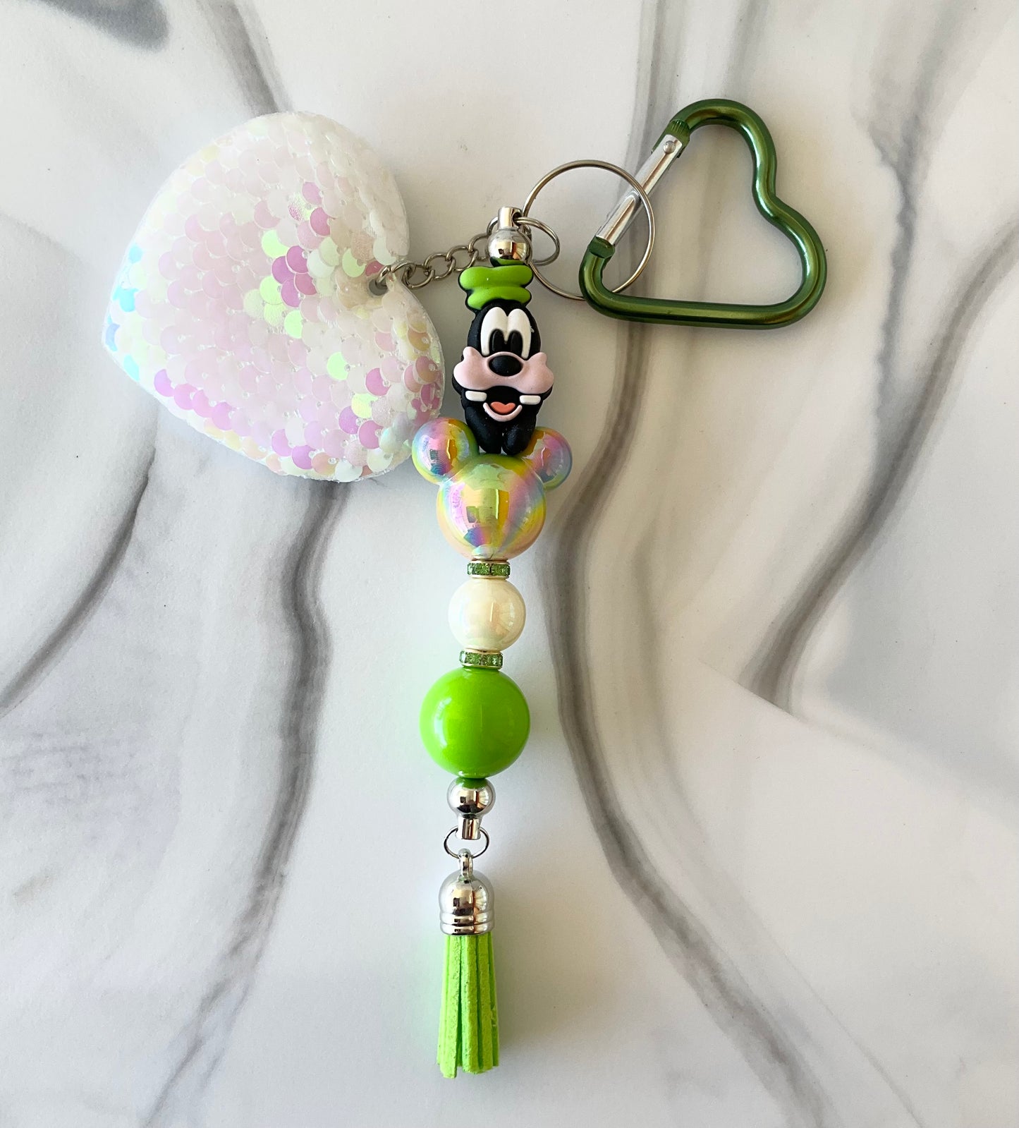 Magic Realm Character Sequin Heart Keychains/Bag Charms