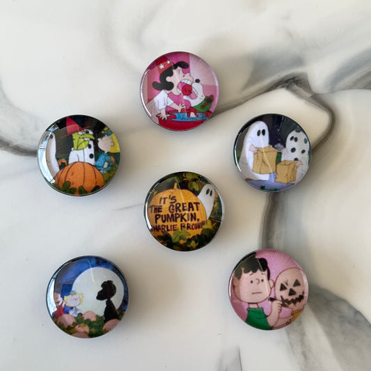 Great Pumpkin 6 Piece Glass Cabochon Magnet Set 1.18"