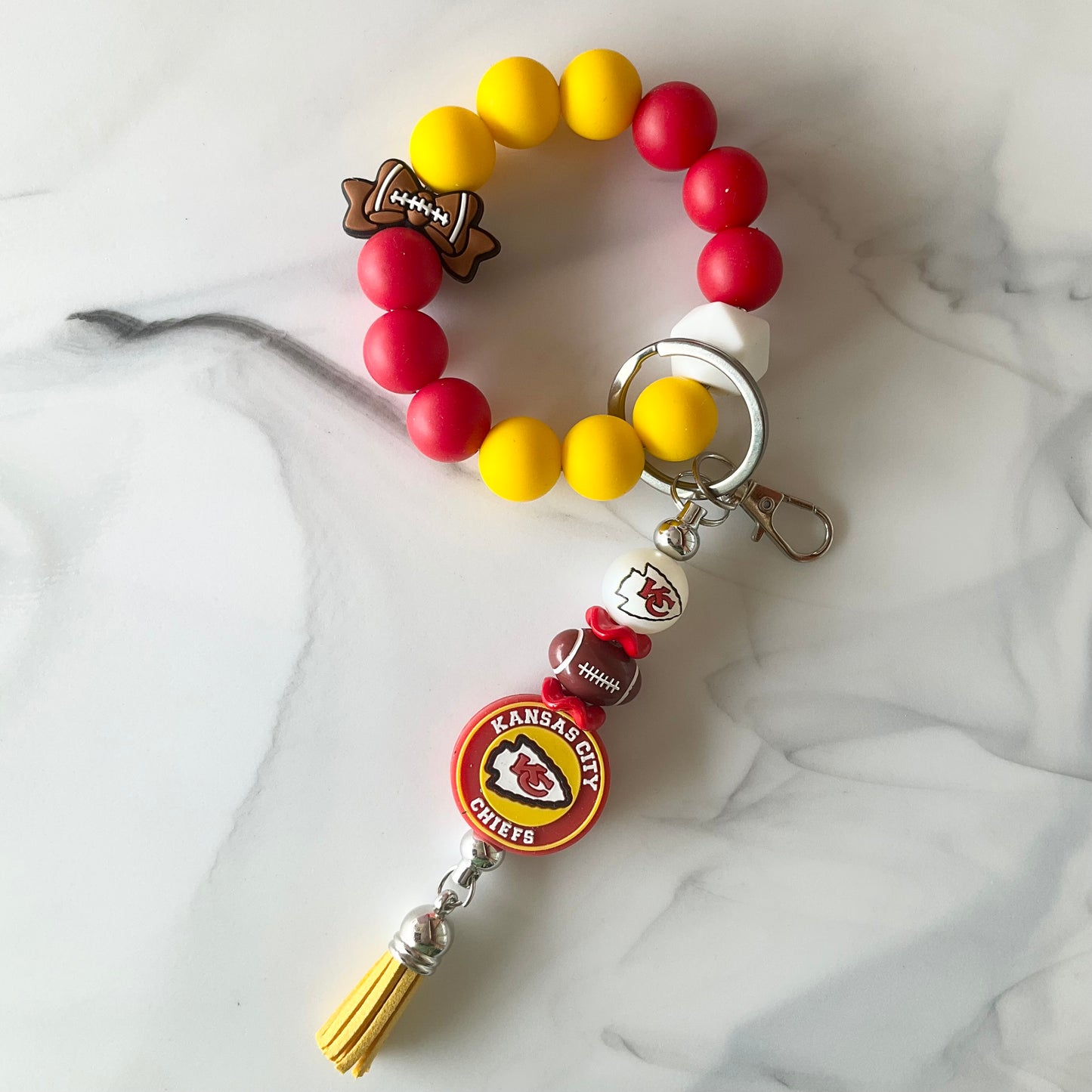Football Teams Silicone Wristlet Keychain Set Small