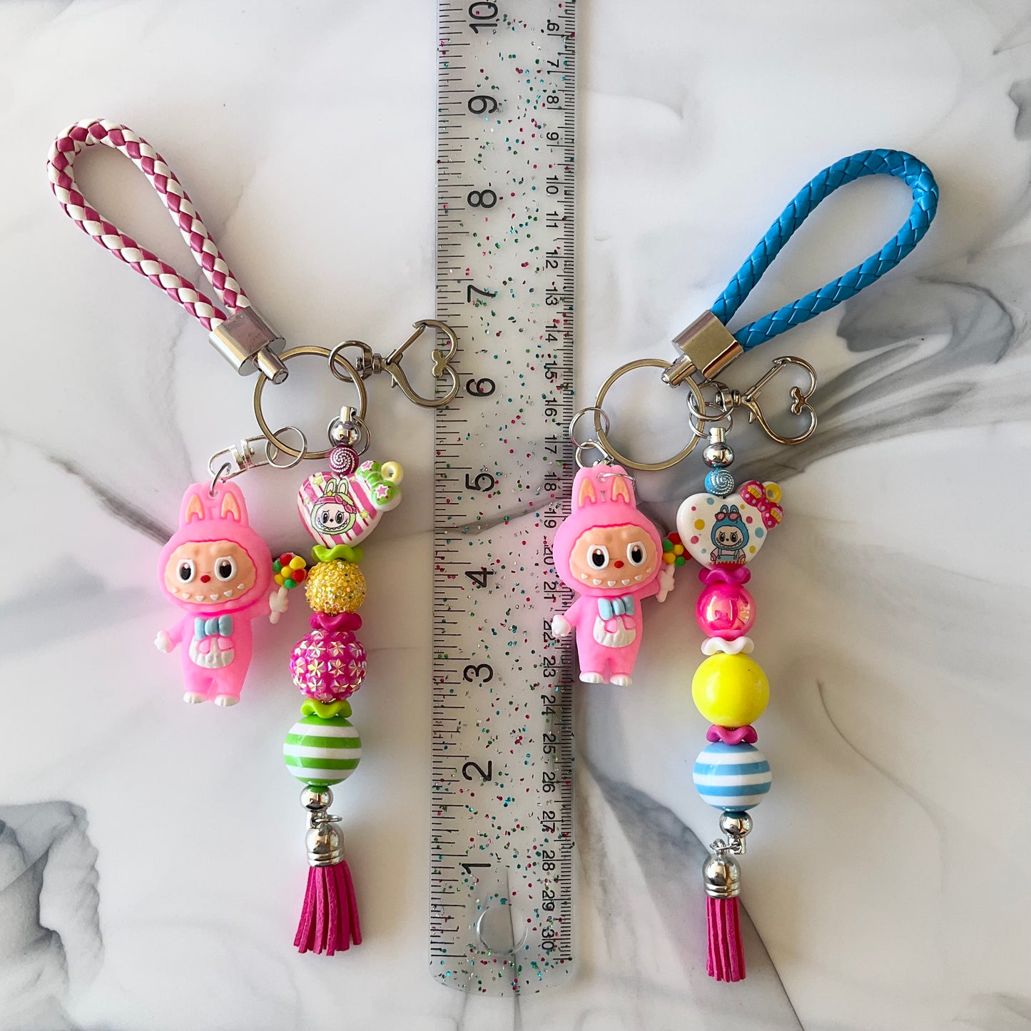 Bubu Monster Faux Leather Wristlet Keychain