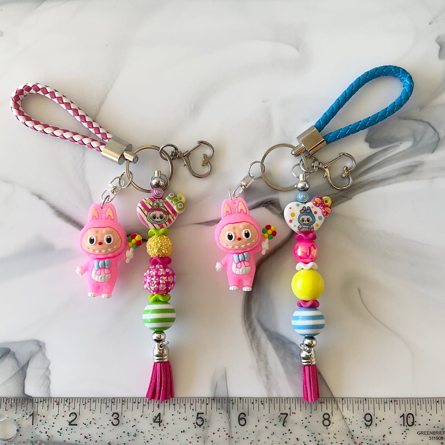 Bubu Monster Faux Leather Wristlet Keychain