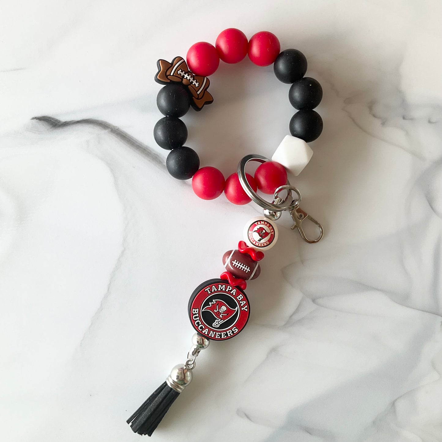 Football Teams Silicone Wristlet Keychain Set Small