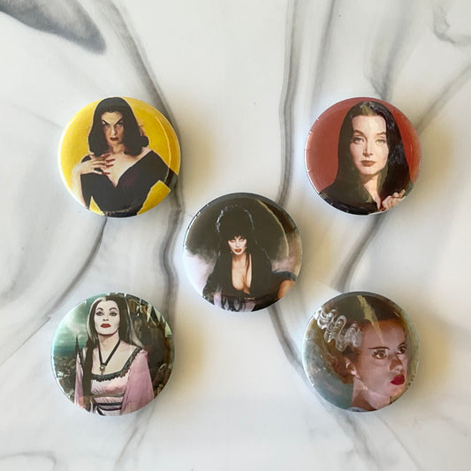 OG Horror Queens 5 Piece Button Magnet Set 2.25"