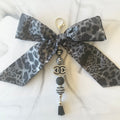Cici Black & Gray Leopard Bow Bag Charm