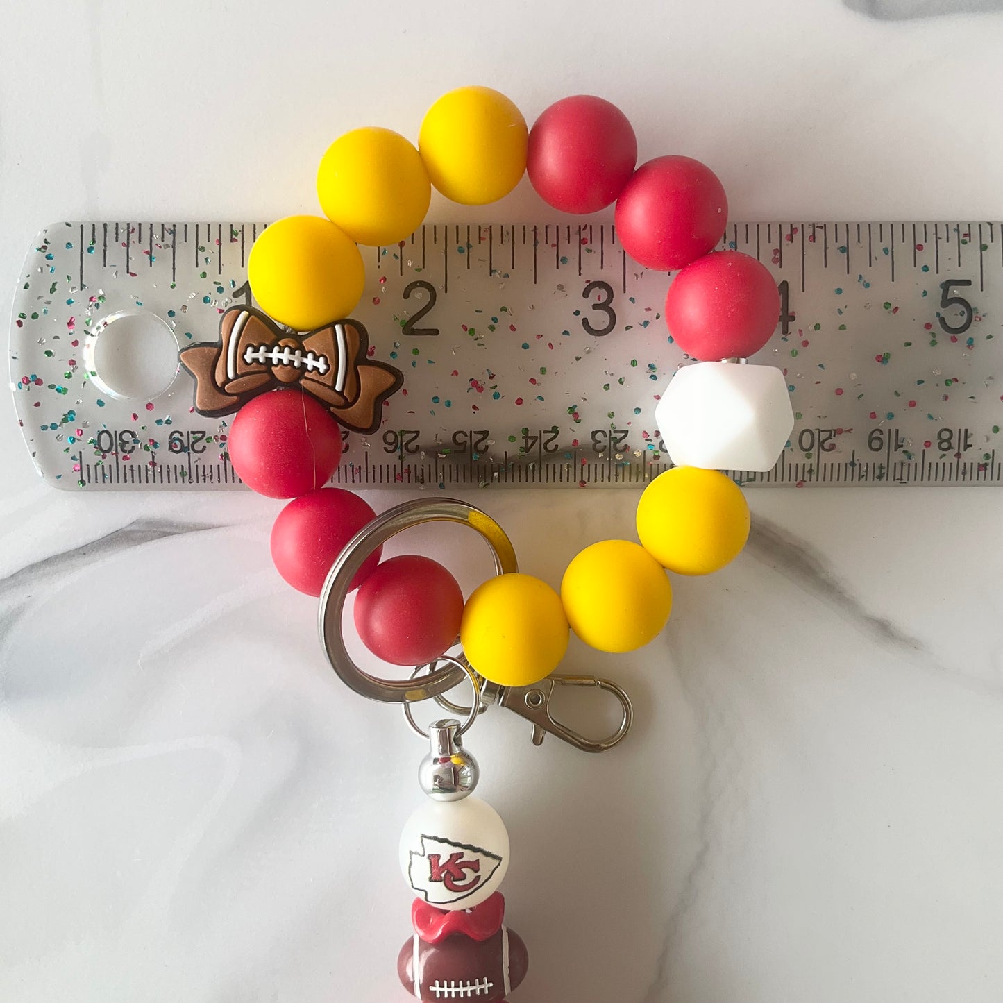 Football Teams Silicone Wristlet Keychain Set Small