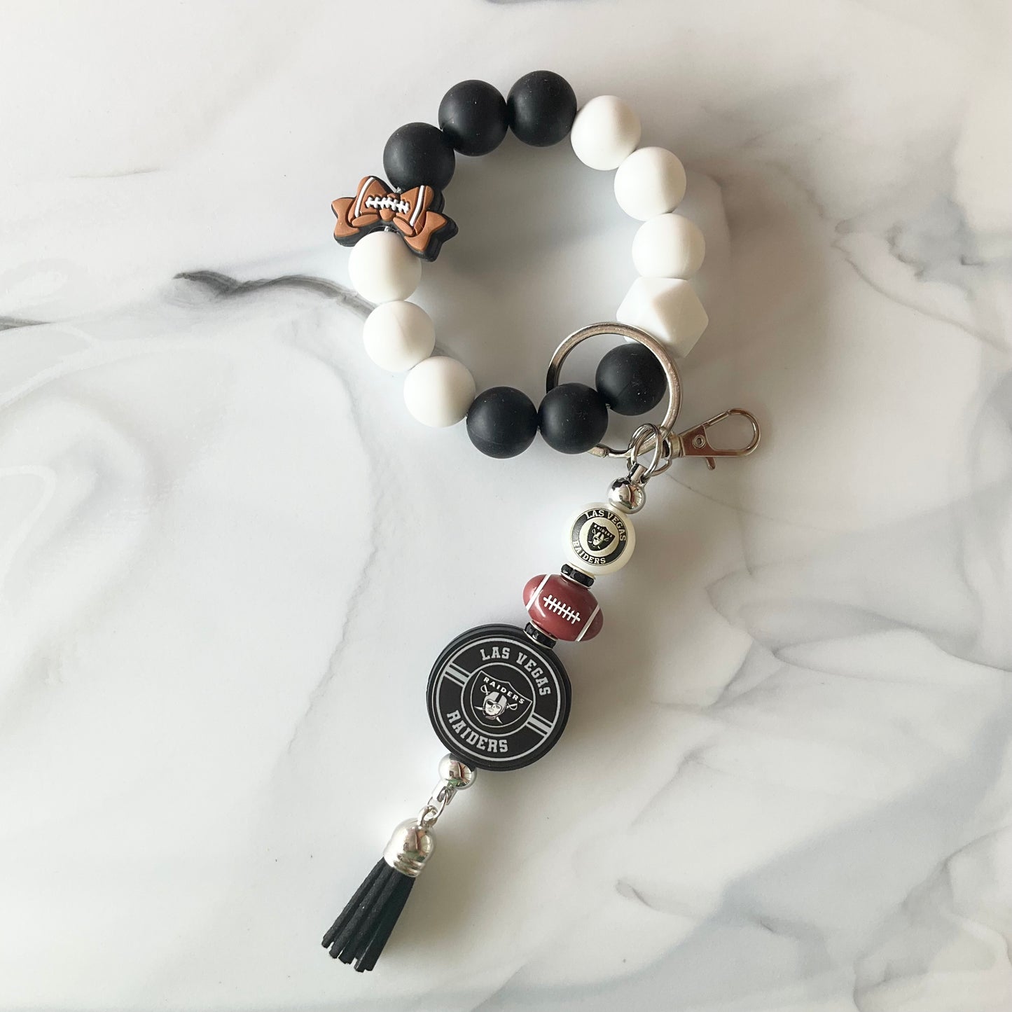 Football Teams Silicone Wristlet Keychain Set Small