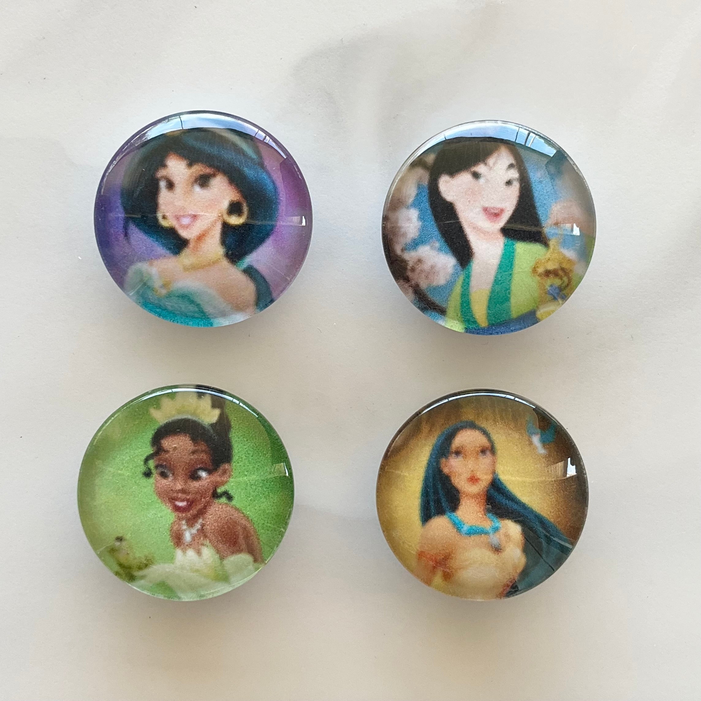 Ethnic Princess 4 Piece Glass Cabochon Magnet Set 1.18"