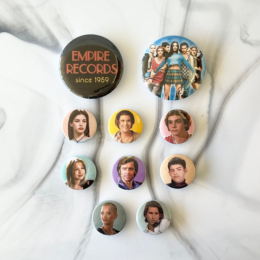 Empire Records 10 Piece Button Magnet Set 2.25" and 1.25"