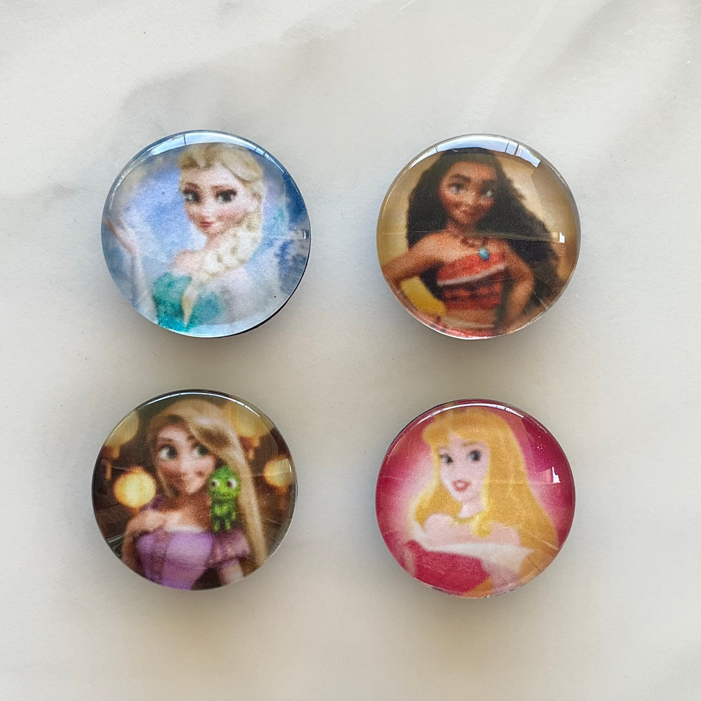 Disney Princess 4 Piece Glass Cabochon Magnet Set 1.18"