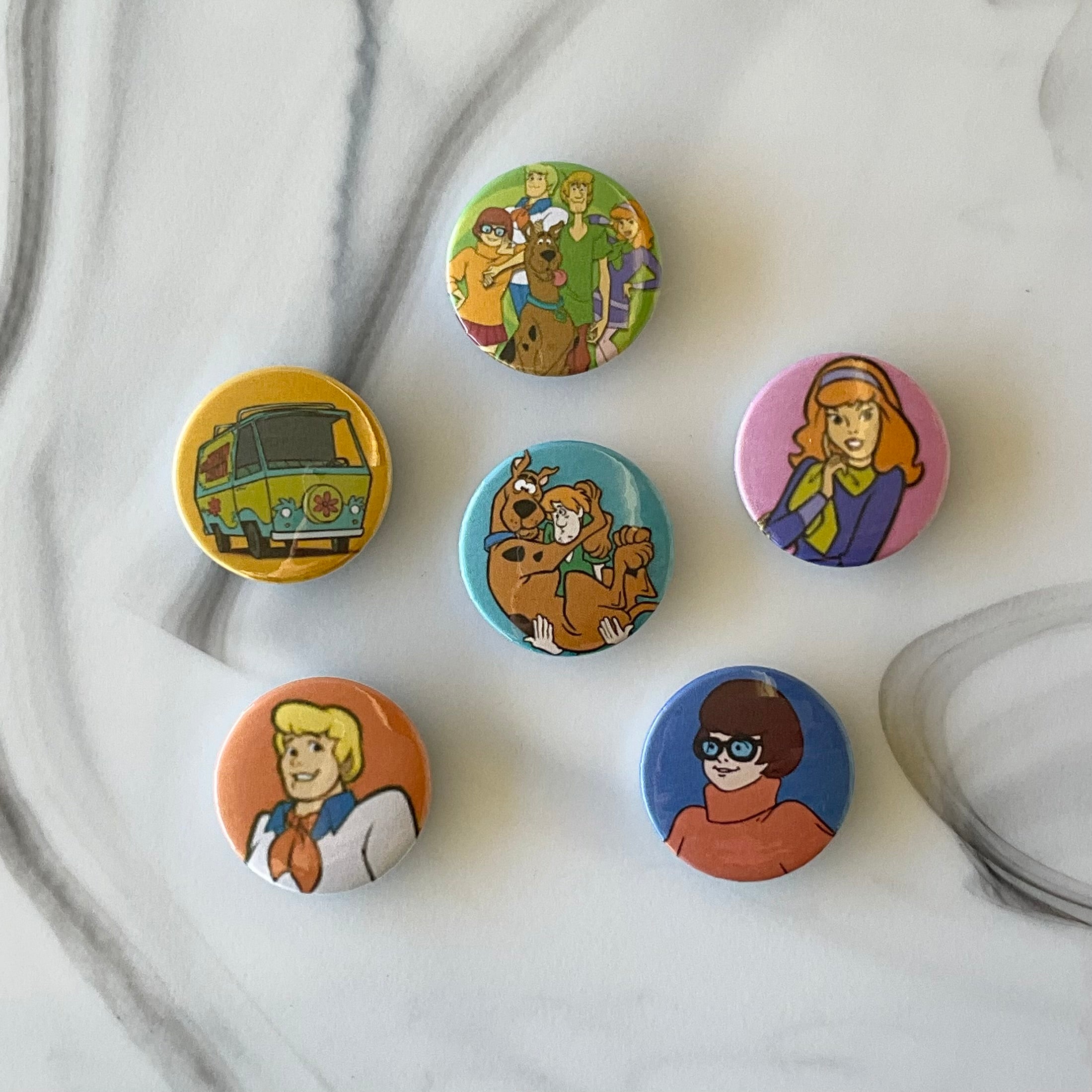 Scooby Doo 6 Piece Button Magnet Set 1.25"