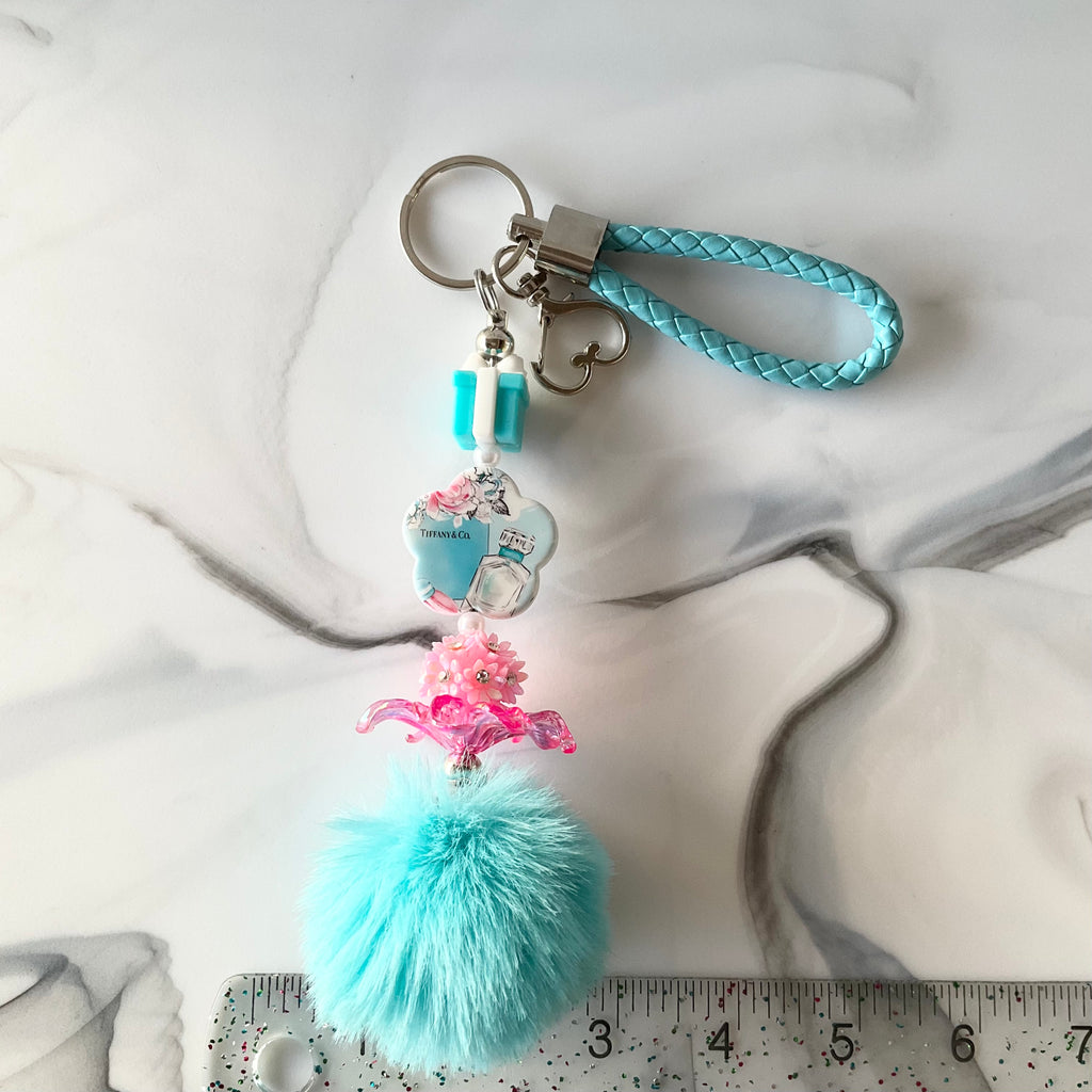 Tif Pink & Aqua Keychain Wristlet