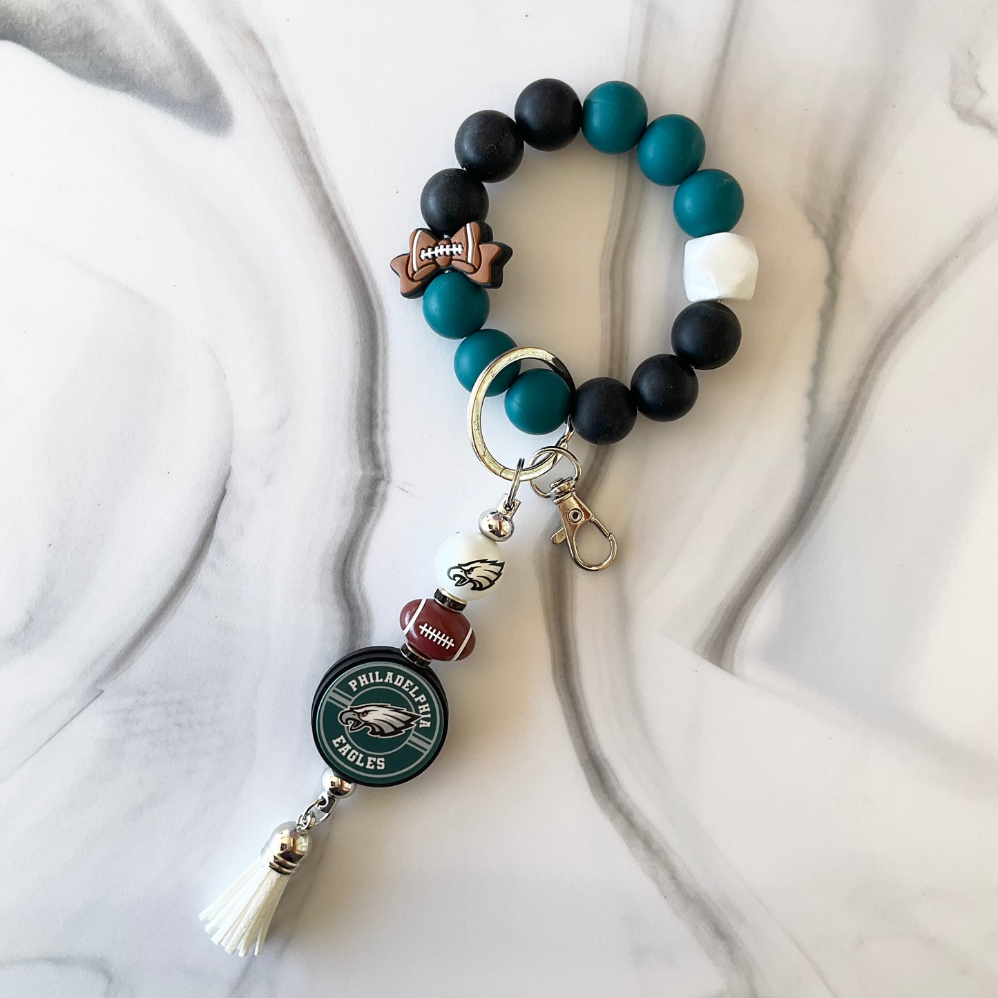 Football Teams Silicone Wristlet Keychain Set Small