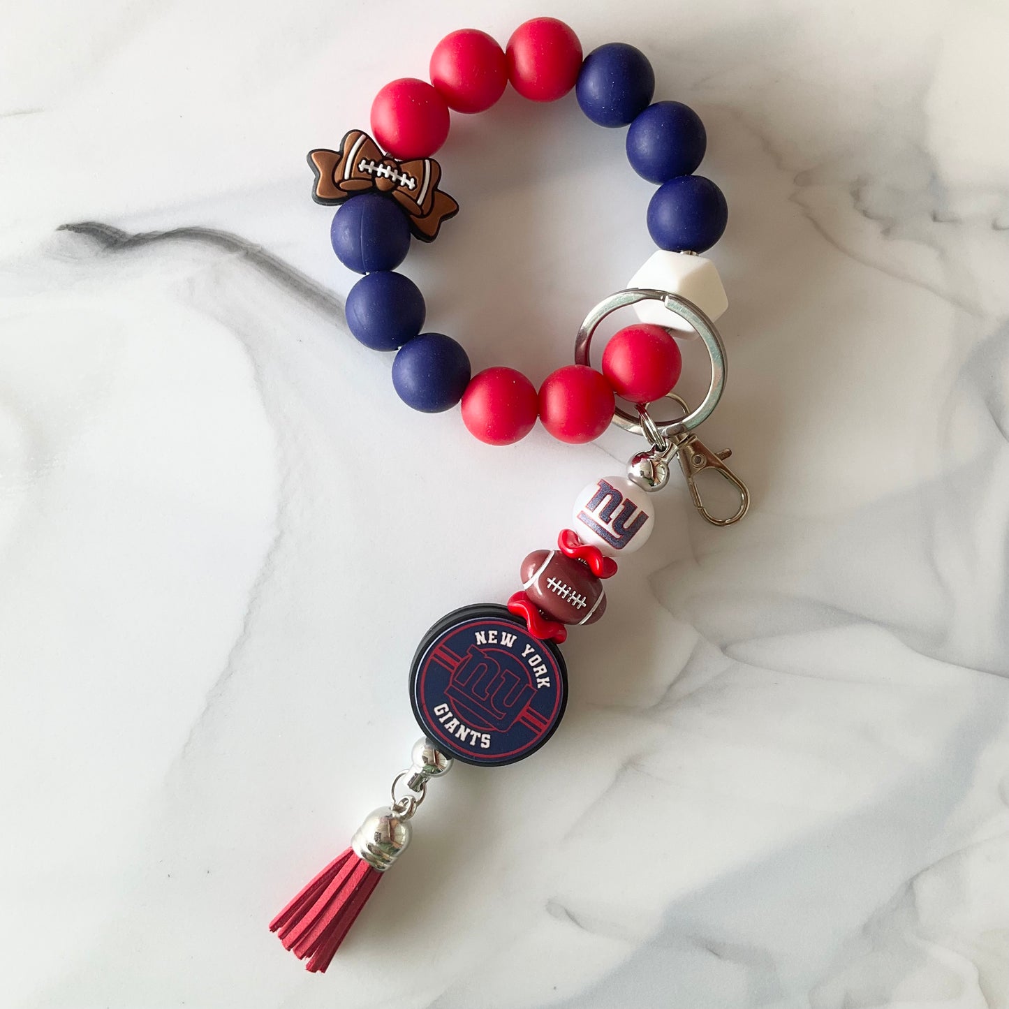 Football Teams Silicone Wristlet Keychain Set Small