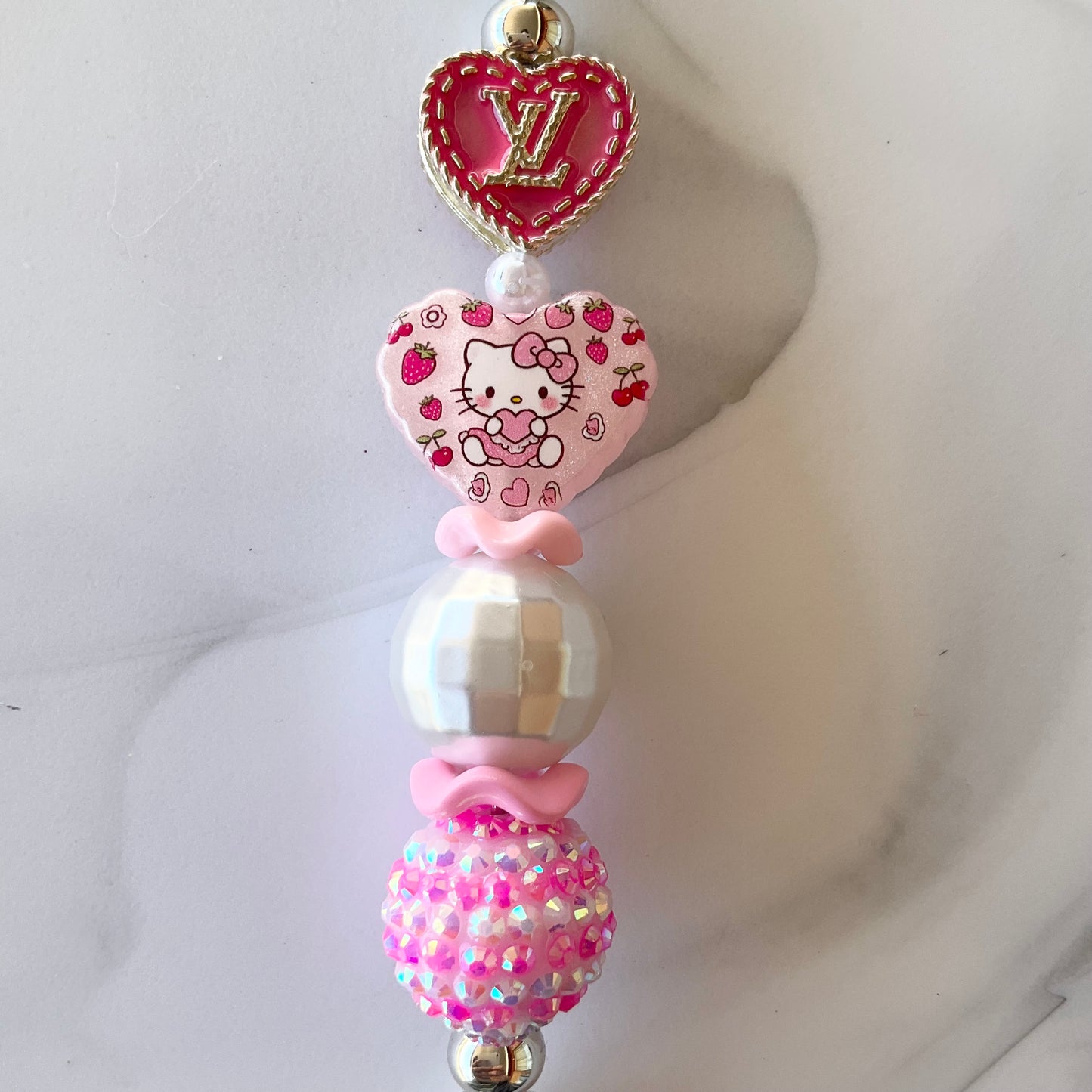 Cute Kitty Designer Inspired Heart Clasp Keychain