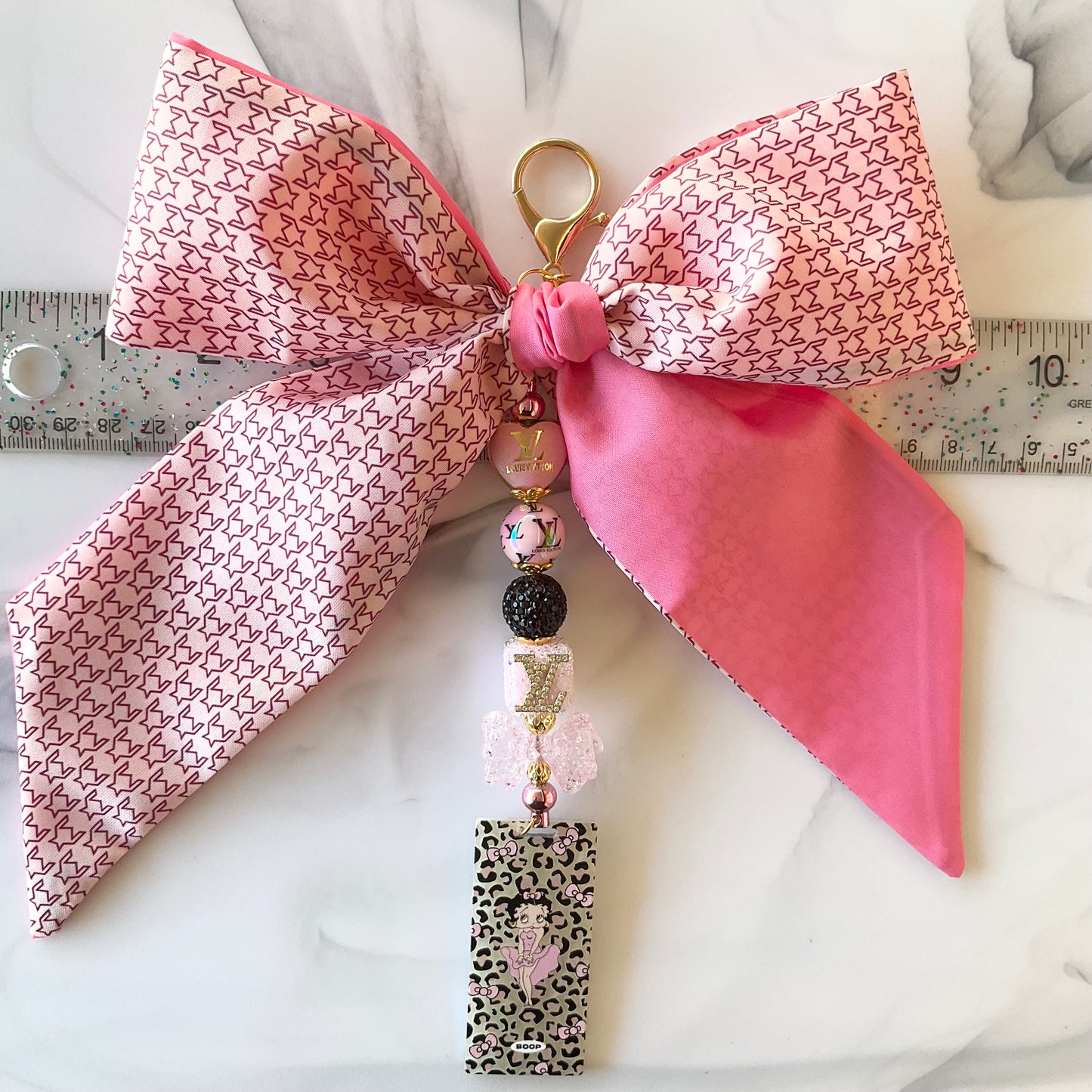 Luv Betty Pink Large Bow Bag Charm