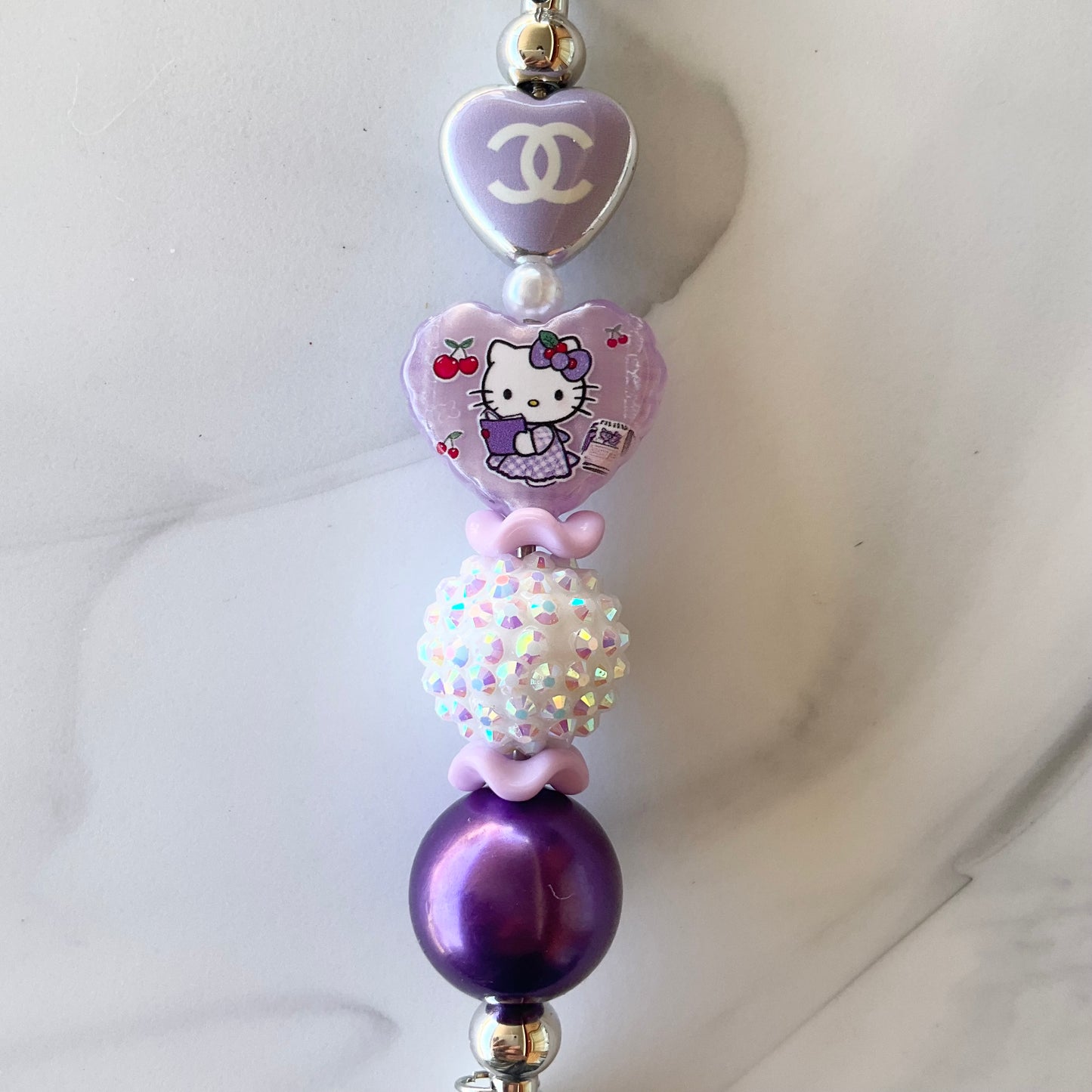 Cute Kitty Designer Inspired Heart Clasp Keychain