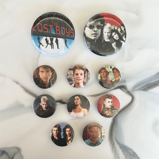 Lost Boys 10 Piece Button Magnet Set 2.25" and 1.25"