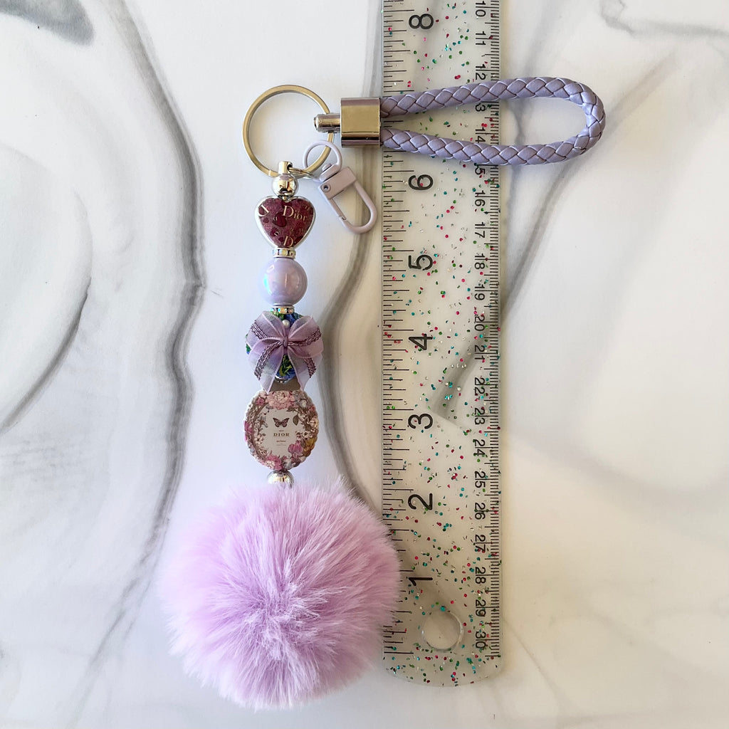 Didi Purple Faux Leather Wristlet Keychain