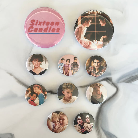 Sixteen Candles 10 Piece Button Magnet Set 2.25" and 1.25"