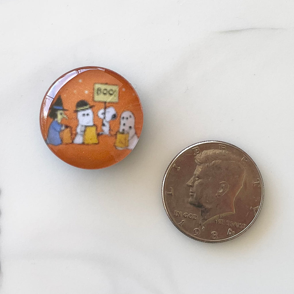 Peanuts Halloween 4 Piece Glass Cabochon Magnet Set 1.18"