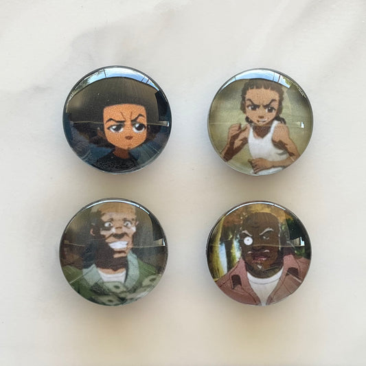 Boondocks 4 Piece Glass Cabochon Magnet Set 1.18"