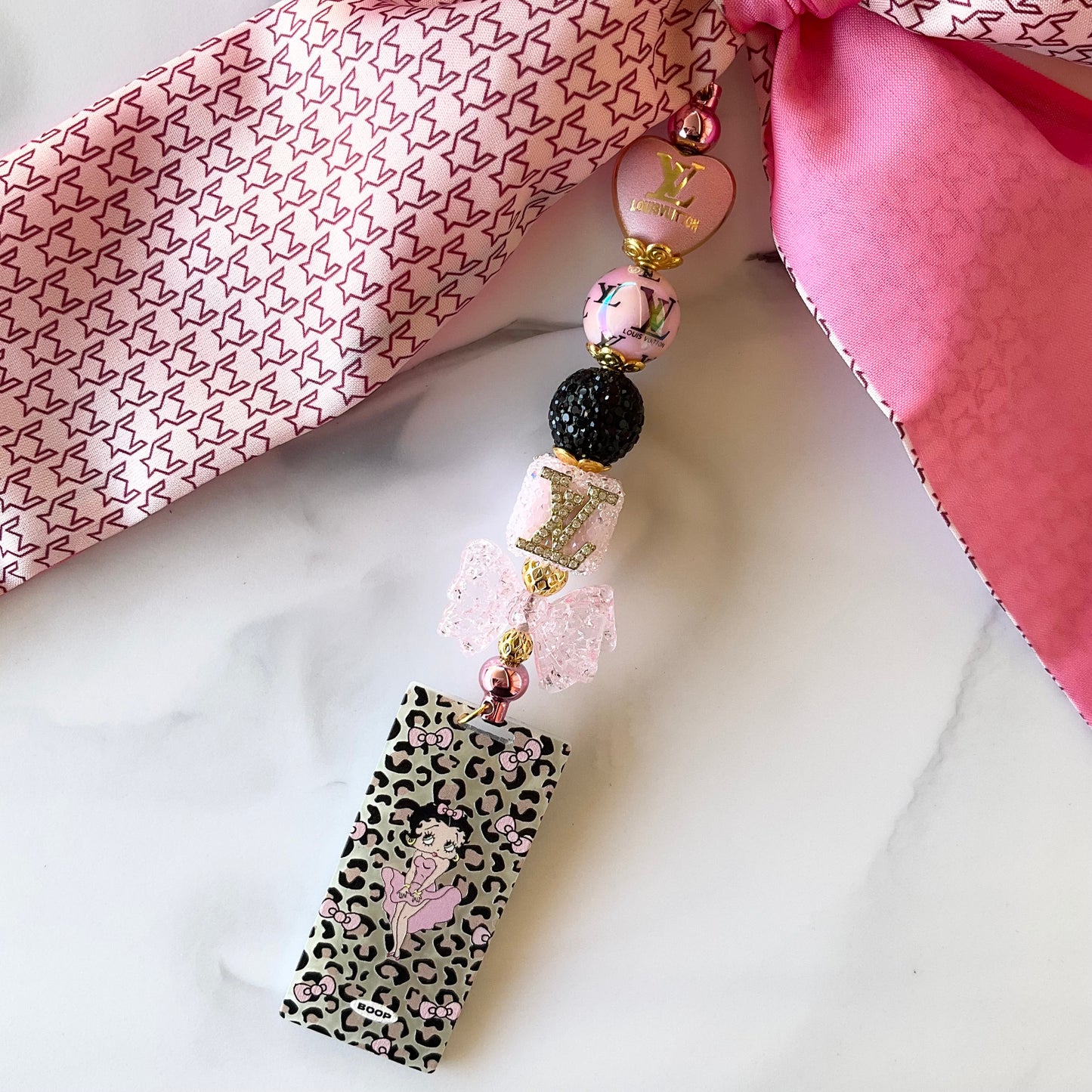 Luv Betty Pink Large Bow Bag Charm