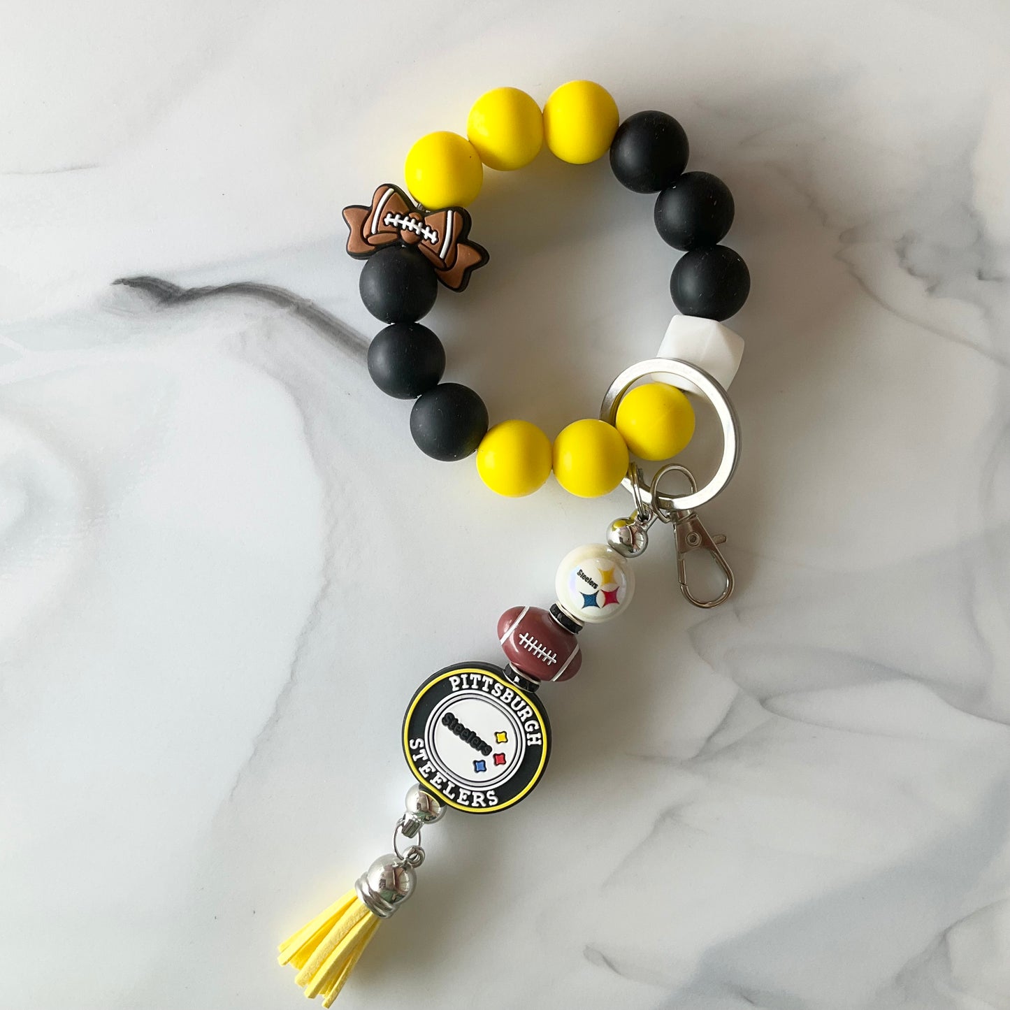Football Teams Silicone Wristlet Keychain Set Small